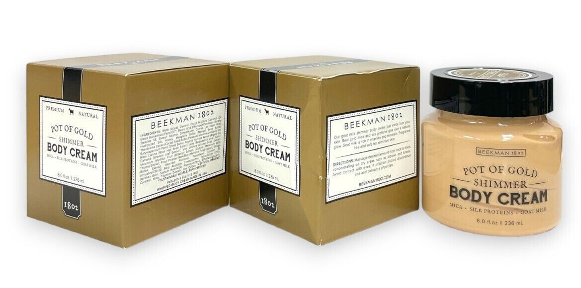 Beekman 1802 Pot Of Gold Shimmer Body Cream (8fl.oz/236ml) Pick Lots, New