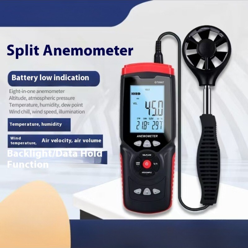 Digital Anemometer GT8907 Wind Speed Meter for Current Wind Speed Temperature