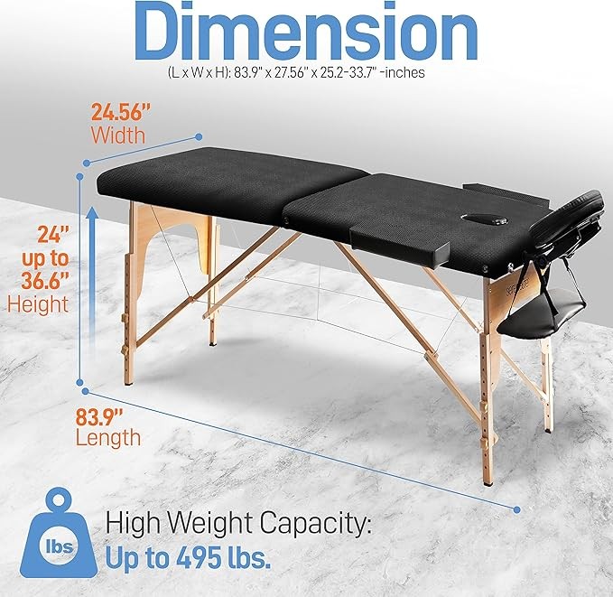 NEW SERENLIFE MASSAGE TABLE Professional Adjustable Folding Bed Inquire shipping