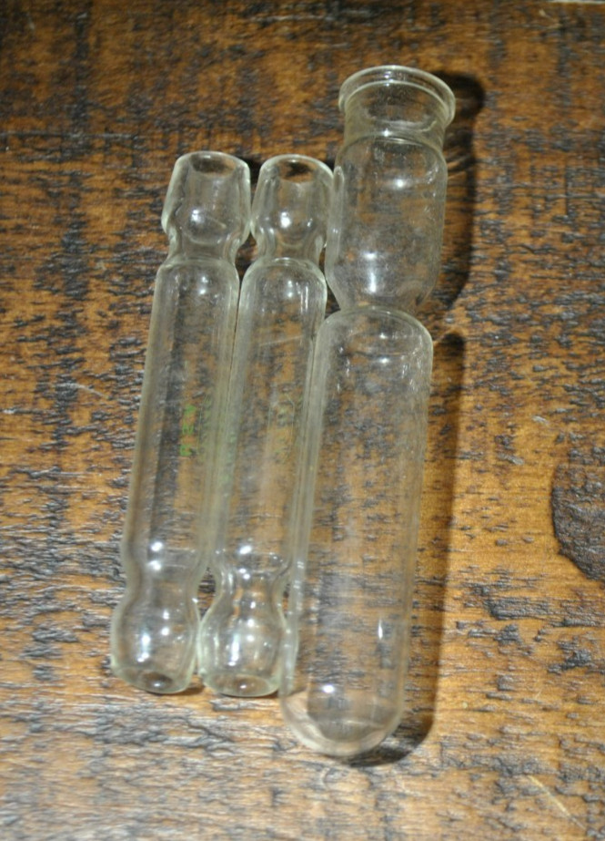 3 Small Vintage Glass Cylinders by Vitax, Medical?
