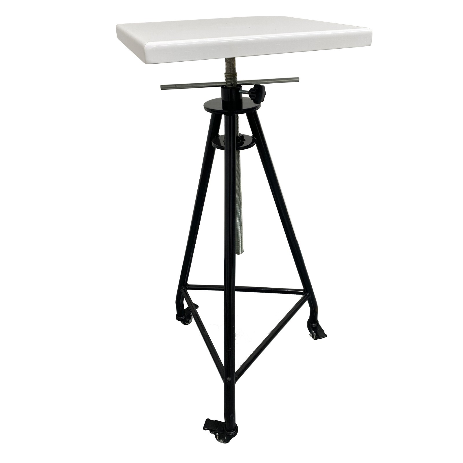 White Sculpture Turntable Rotatable Working Lifting Display Table Stand 15*15in
