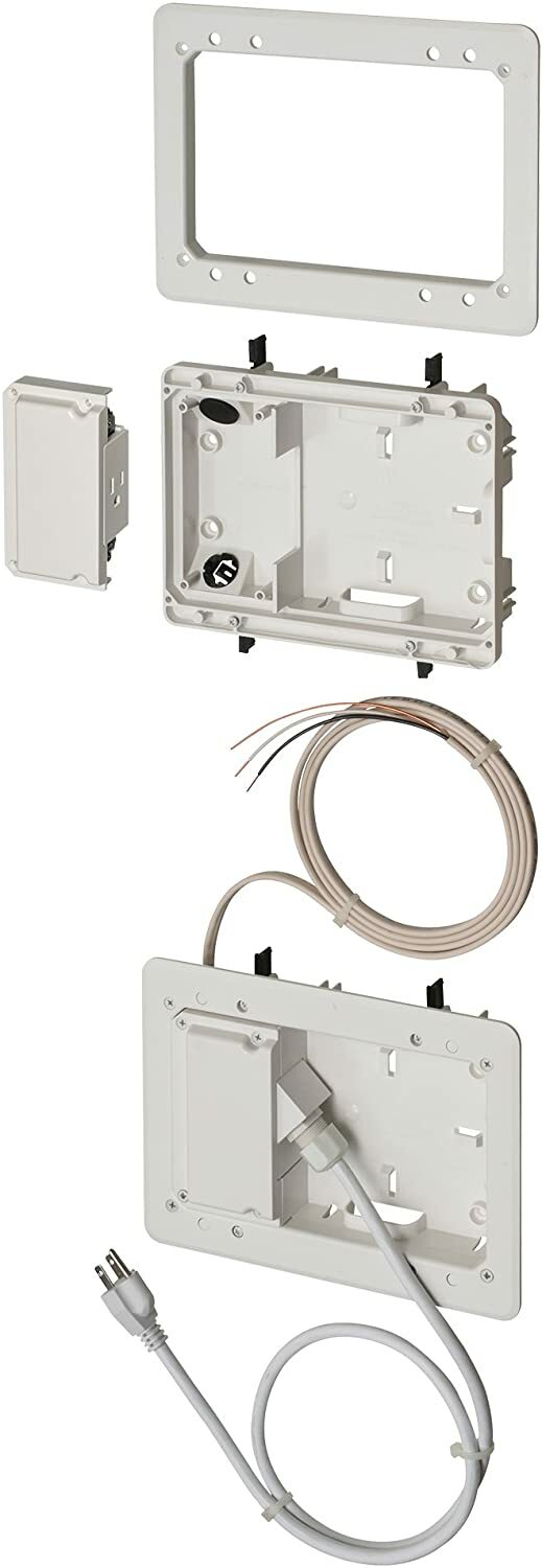 Arlington Low Profile TV BRIDGE Kit for Shallow Wall Depths (White) - TVL2508K
