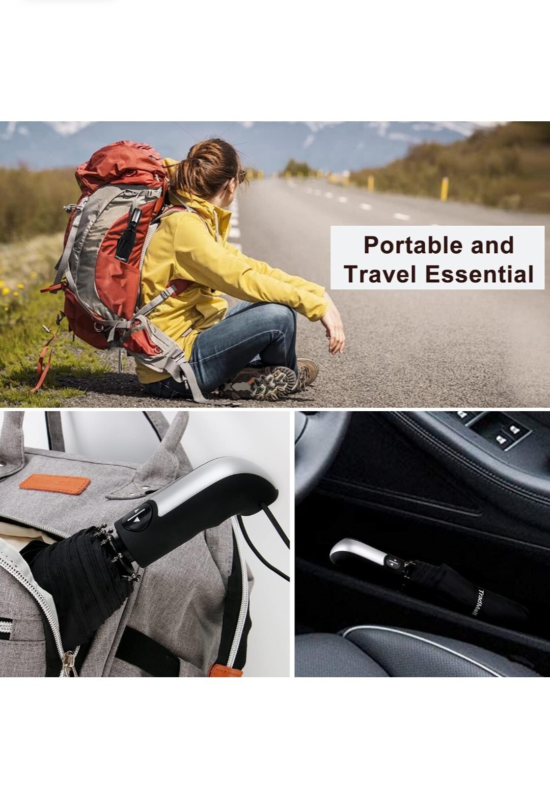Stylish 3 Pack TradMall Travel Windproof Compact Umbrella