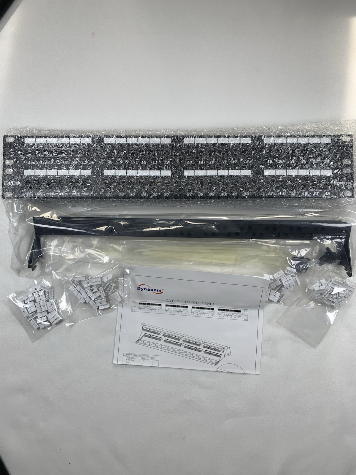 48 Port Patch Panel Cat6 2U Rack Mount PunchDown Ethernet Dynacom 2013-48C6E NIB