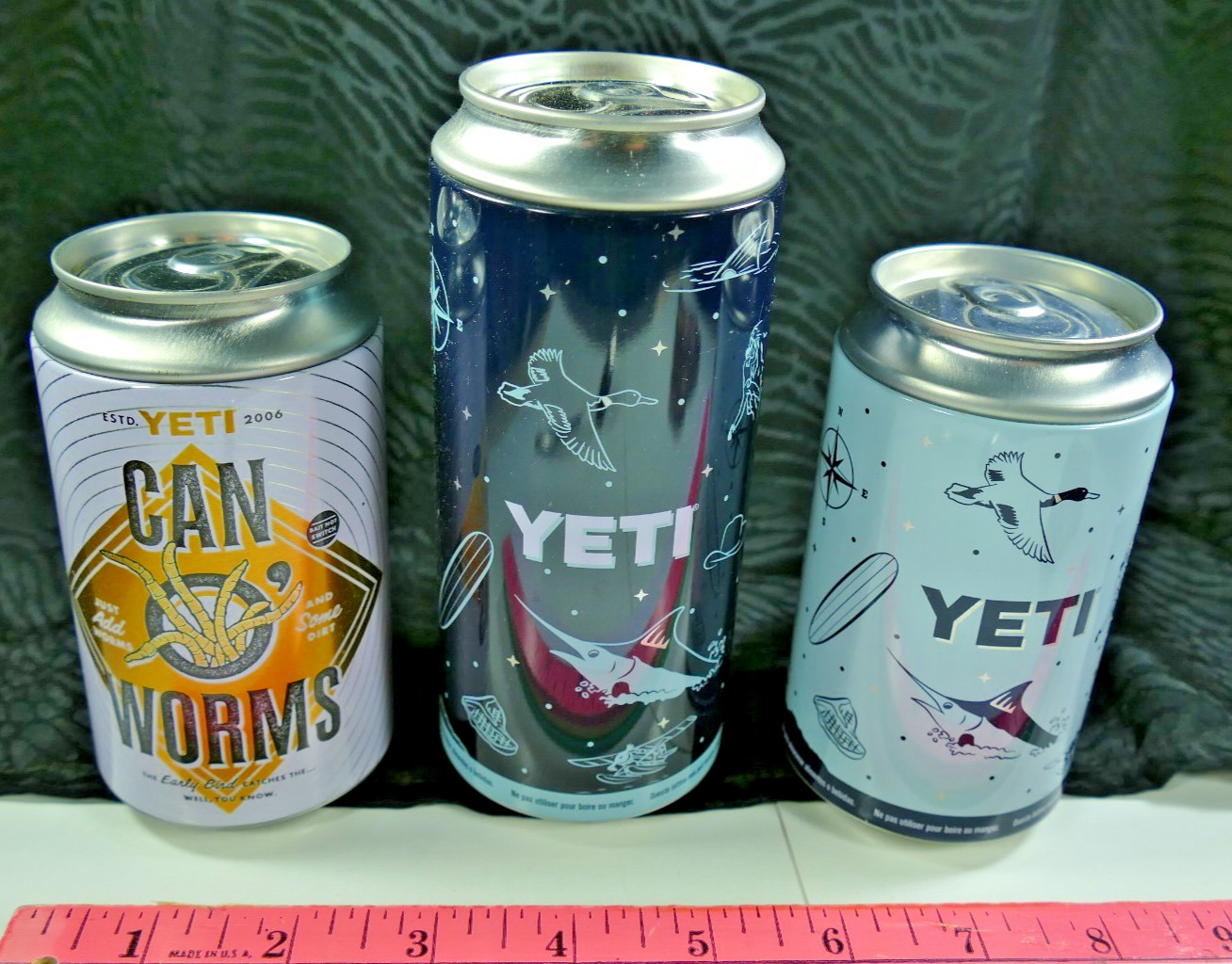 YETI Stash Can 12 16 oz Wild Bank Tallboy Pop Top LID Hidden Storage Worms LOT 3