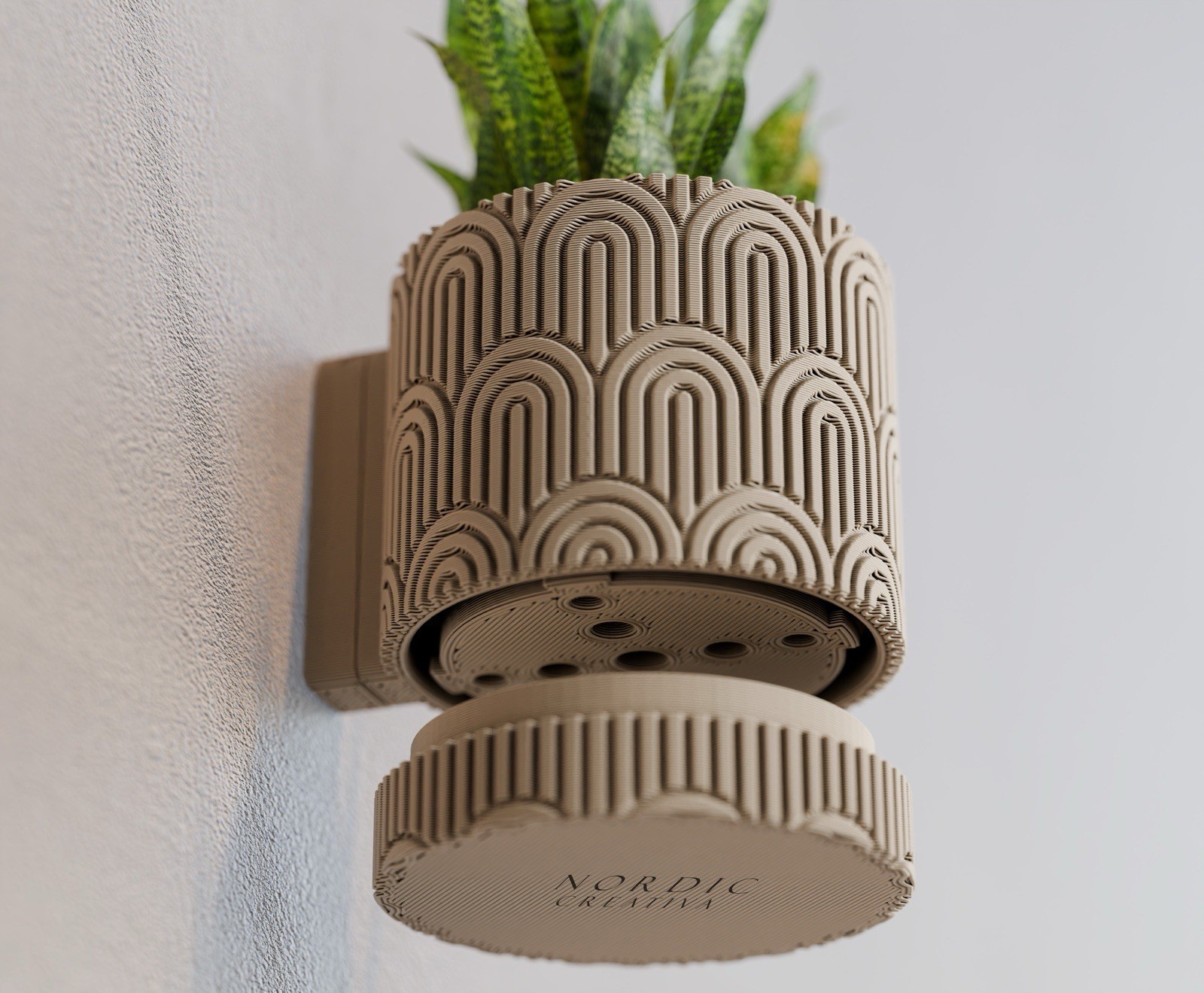 Arc Textured Wall Planter - Art Deco