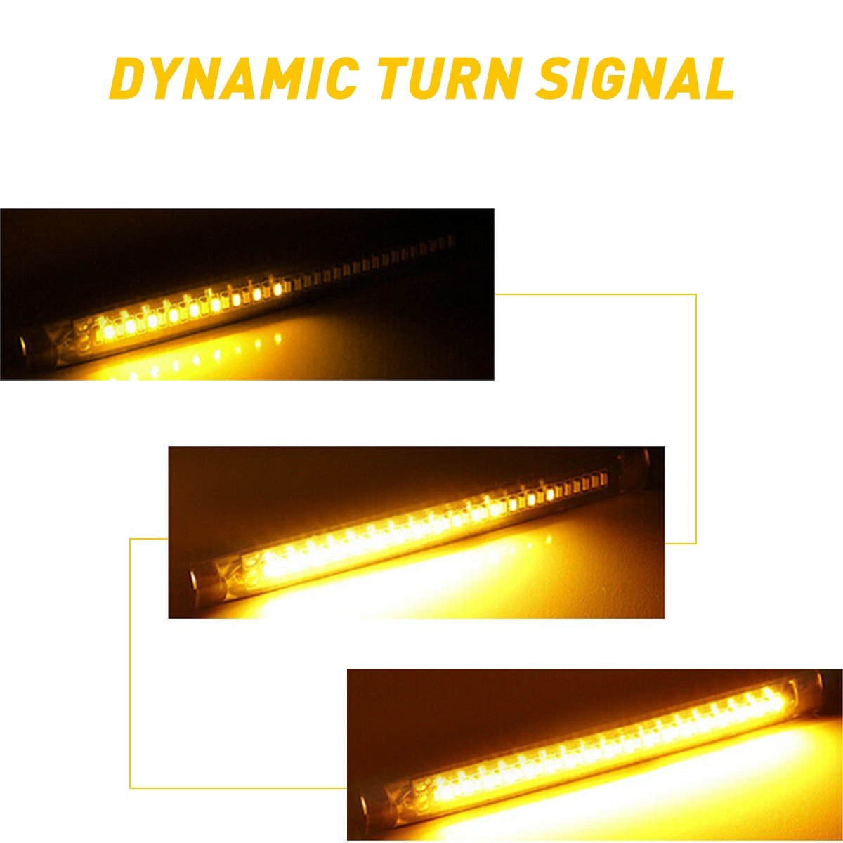 2x Universal Fork Switchback Motorcycle LED Turn Daytime Signal DRL Light Strips