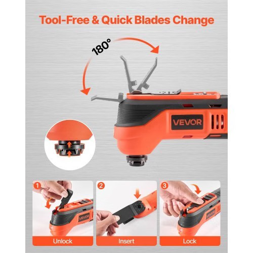 Cordless Oscillating Tool, 12V Multitool Oscillating Saw Tool with 6 Variable S