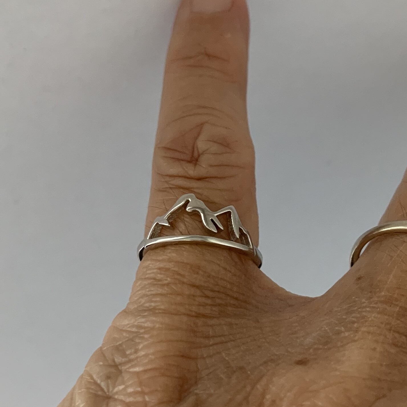 Sterling Silver Mountain Toe Ring, Silver Rings, Rock Ring, Hiking Ring