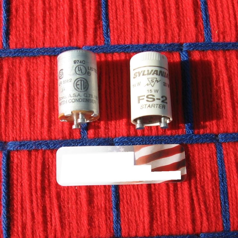 FS2 FLUORESCENT STARTER 14w 15w 20w PreHeat FS-2 for F20T12 & F15T8 newBOX of 20
