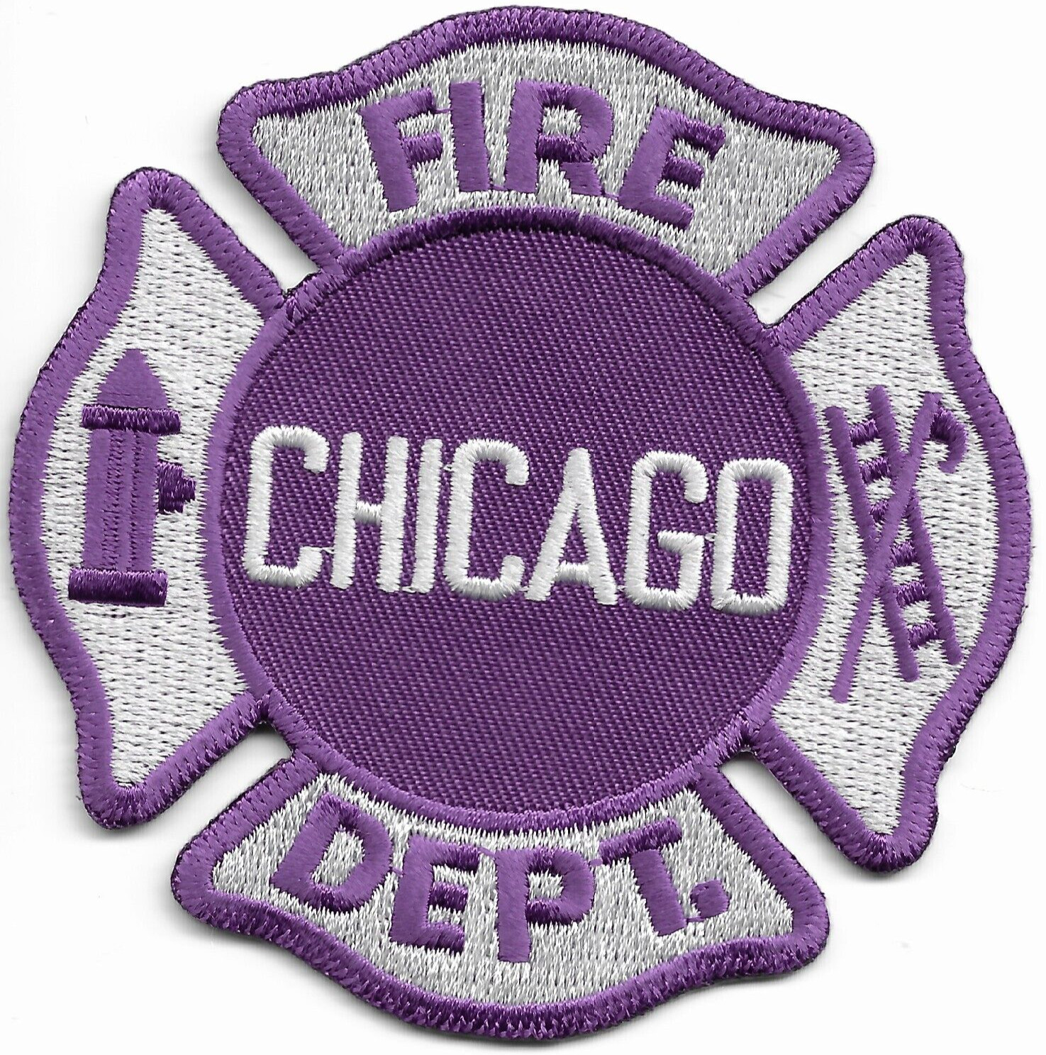 *NEW*  Chicago  Fire Dept.  - Purple, Illinois  (3.25" x 3.25" size) fire patch
