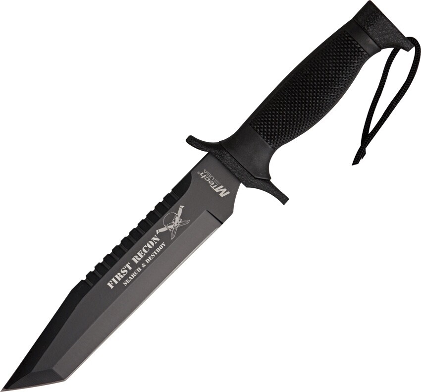 MTech Knife 7" 440 Steel Tanto Blade With Sawback Checkered Stainless Handle