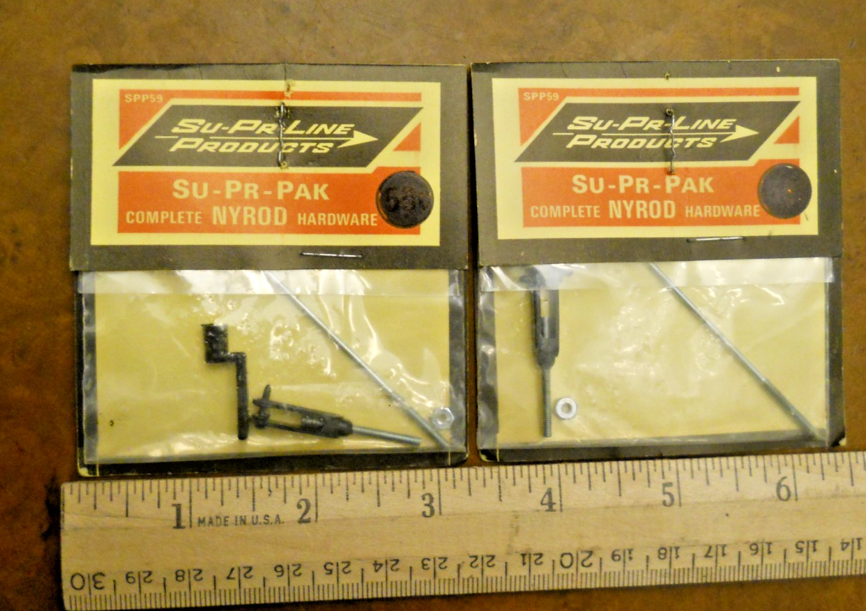 SU-PR-LINE SU-PR-PAK COMPLETE NYROD HARDWARE, 2 PACKAGES, NEW OLD STOCK