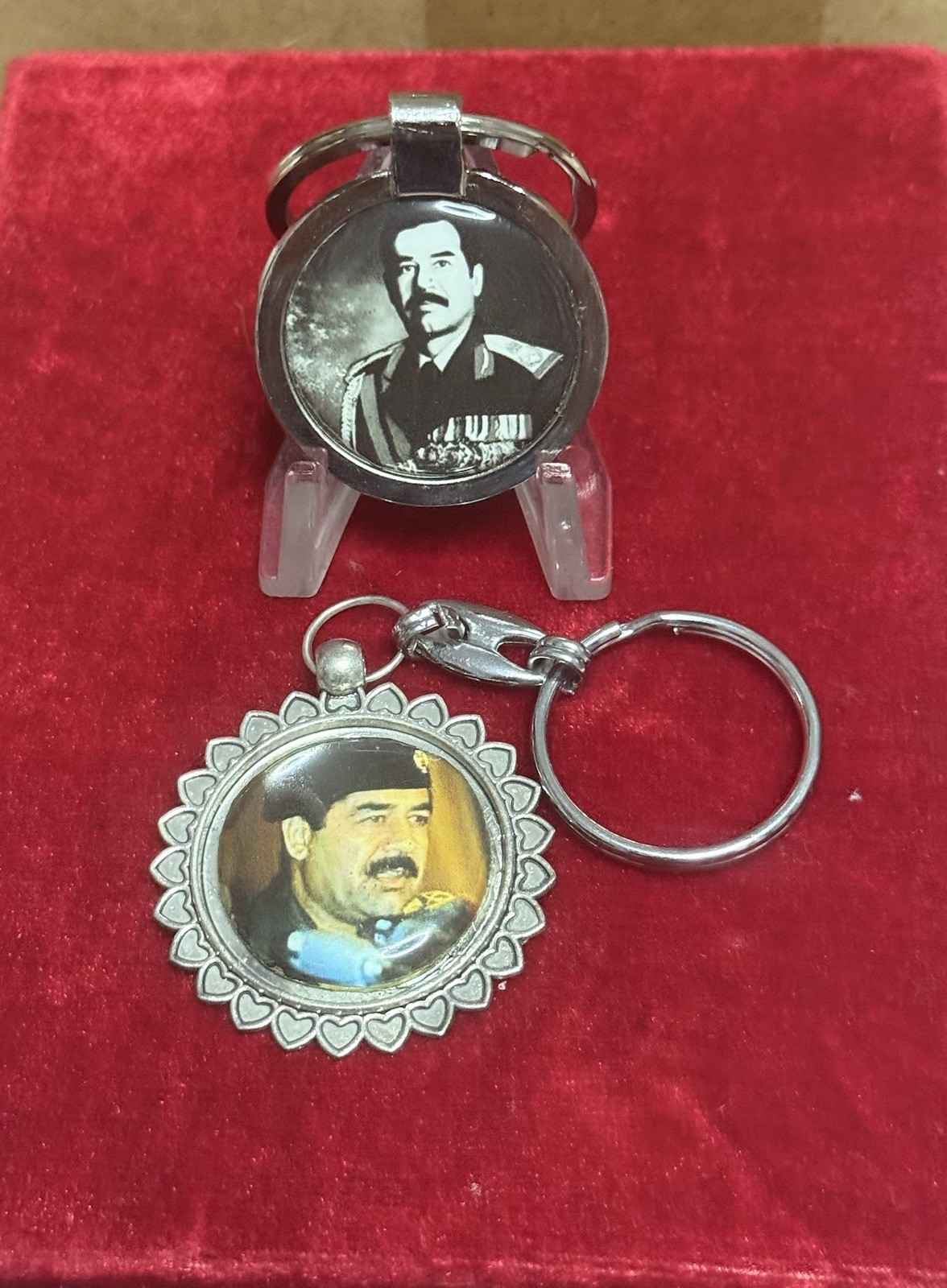2 -Vintage Iraqi Former President Saddam Hussein Key Chain.