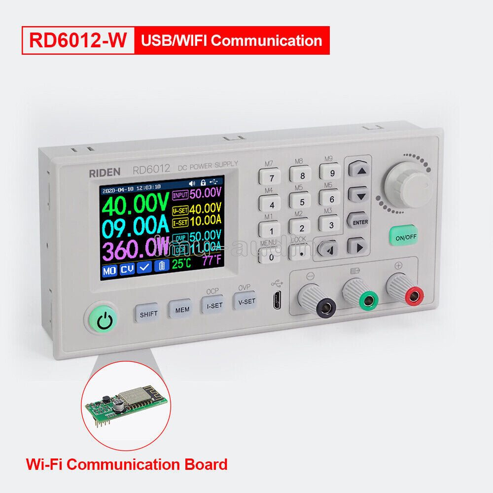 RD6012W WiFi DC DC Voltage Step Down Power Supply Buck Converter Multimeter