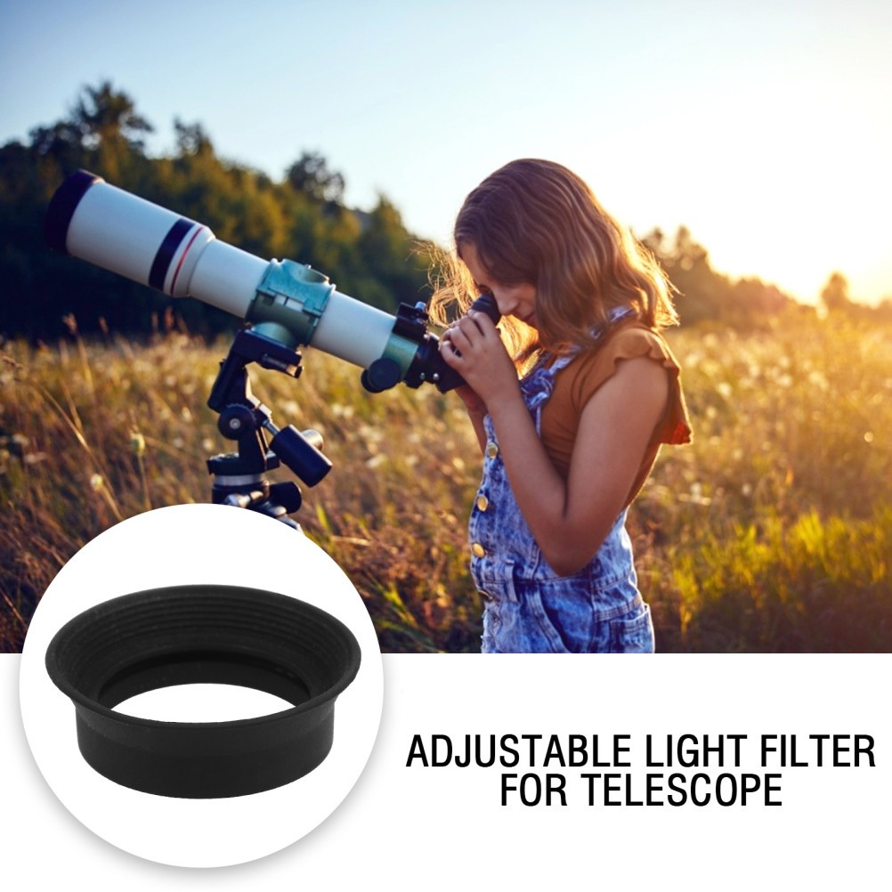 2Pcs Adjustable Rubber Telescope Eyepiece Guards Black Durable Light Filter
