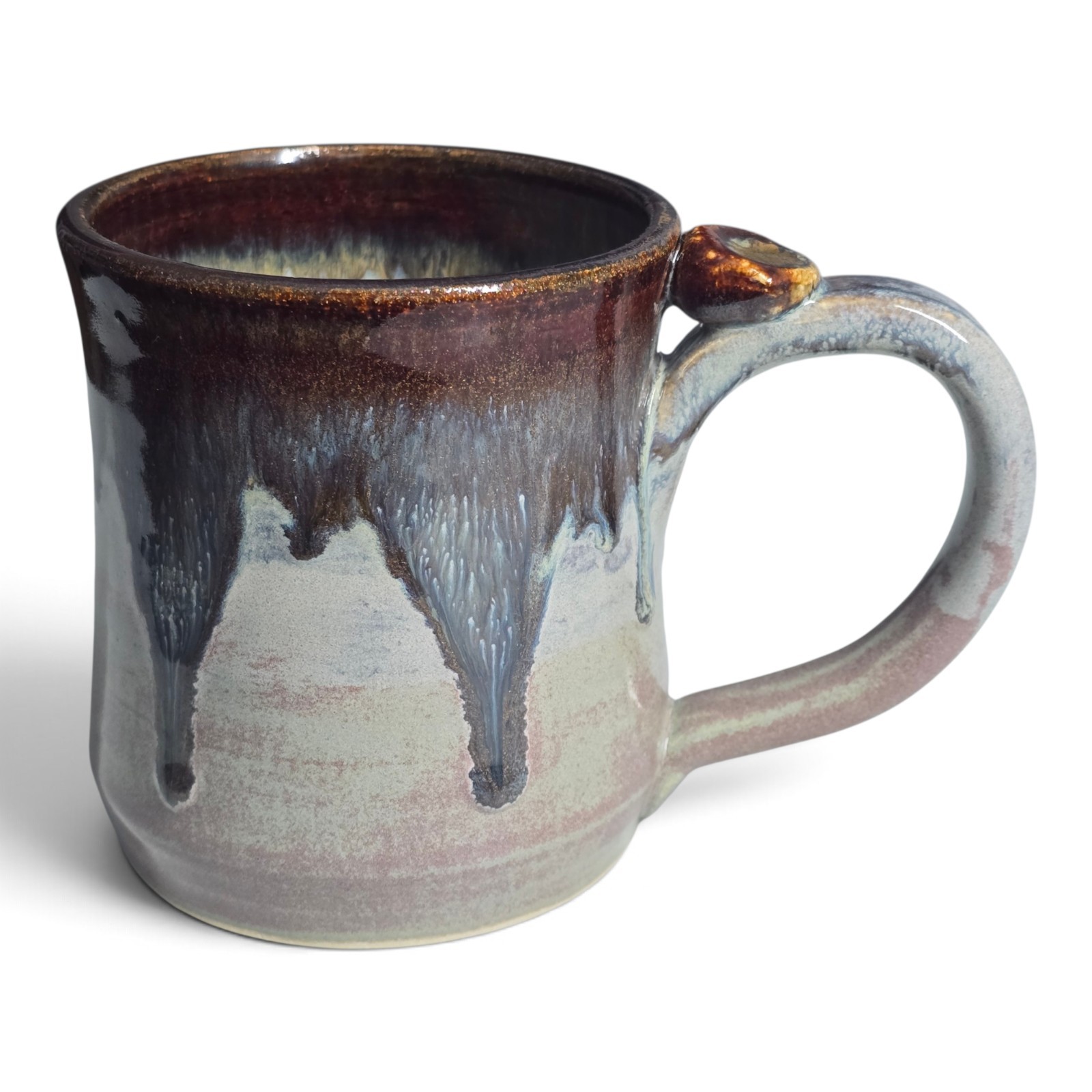 S.S. ROBINSON POTTERY Glazed Ceramic Multicolor Mug Handmade Art Pottery