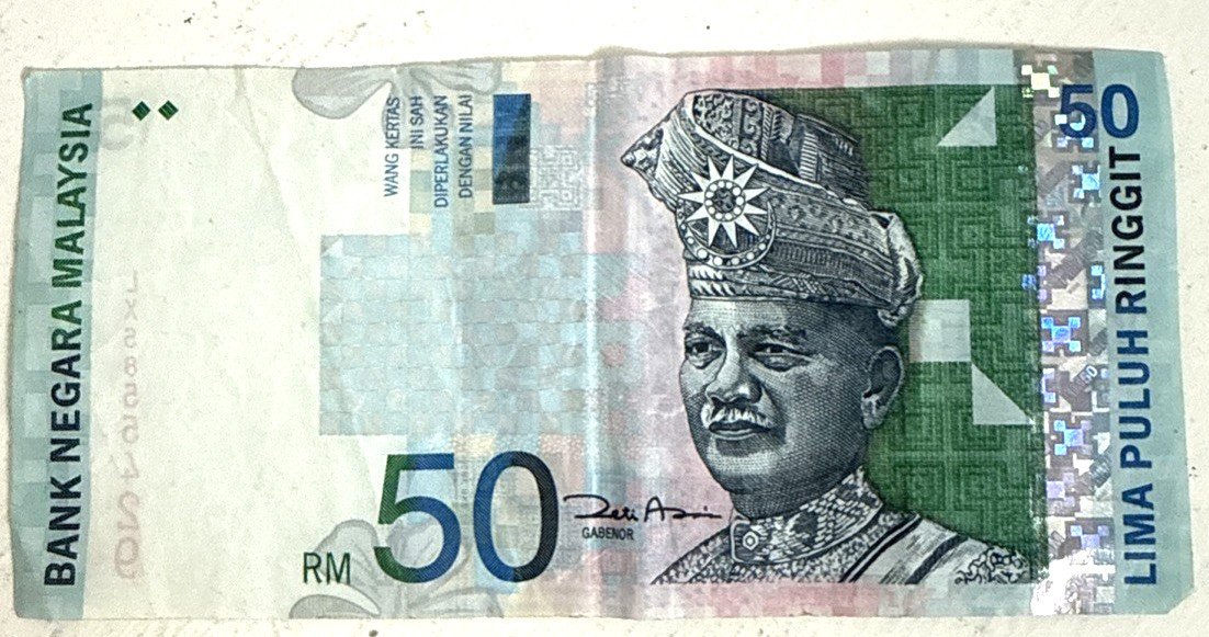 Bank Negara Malaysia 2001 $50 Fifty Dollar Circulated Foreign Money Ringgit