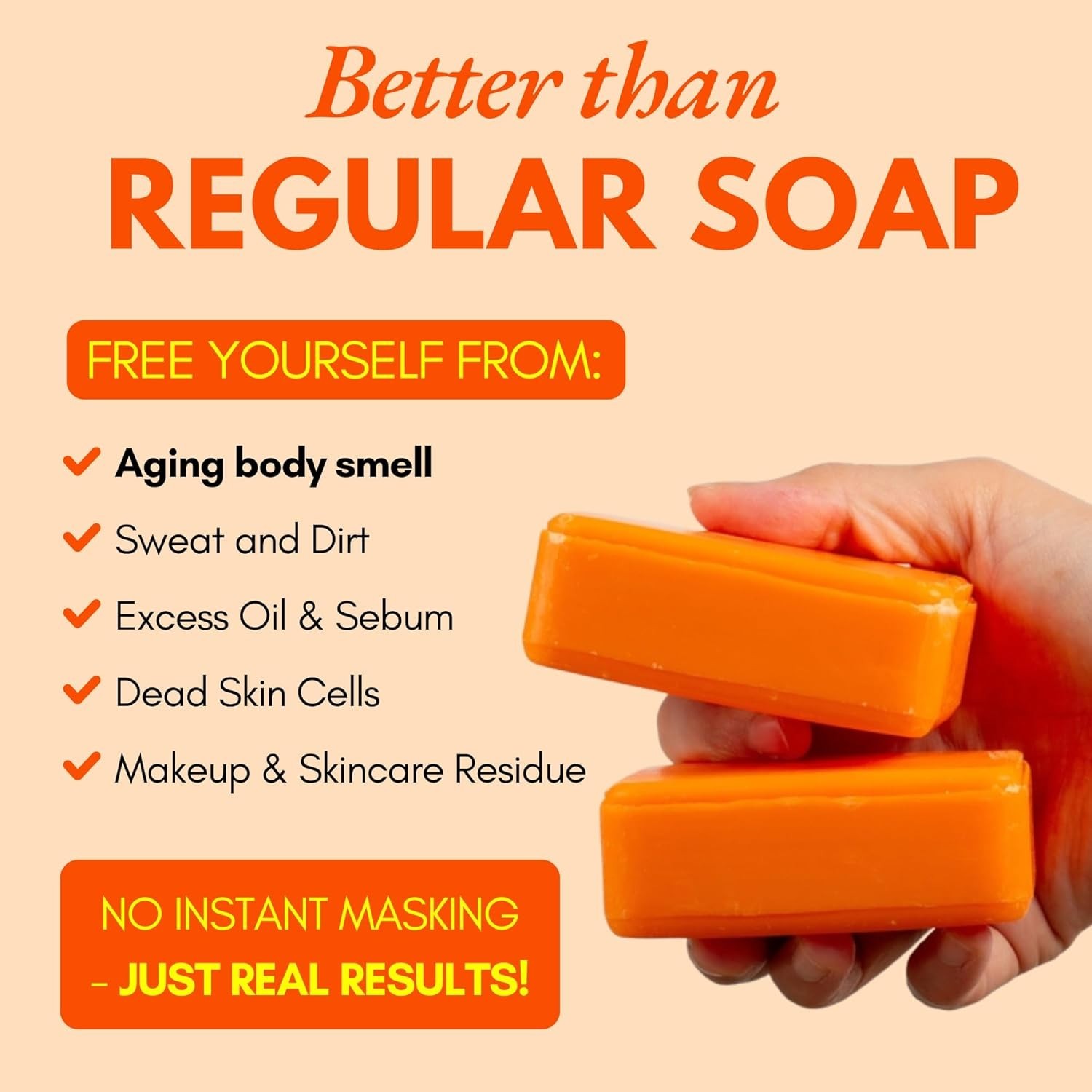 Persimmon Soap Pack 3 For Old People Smell, Odor Control - Japanese Deodorant...