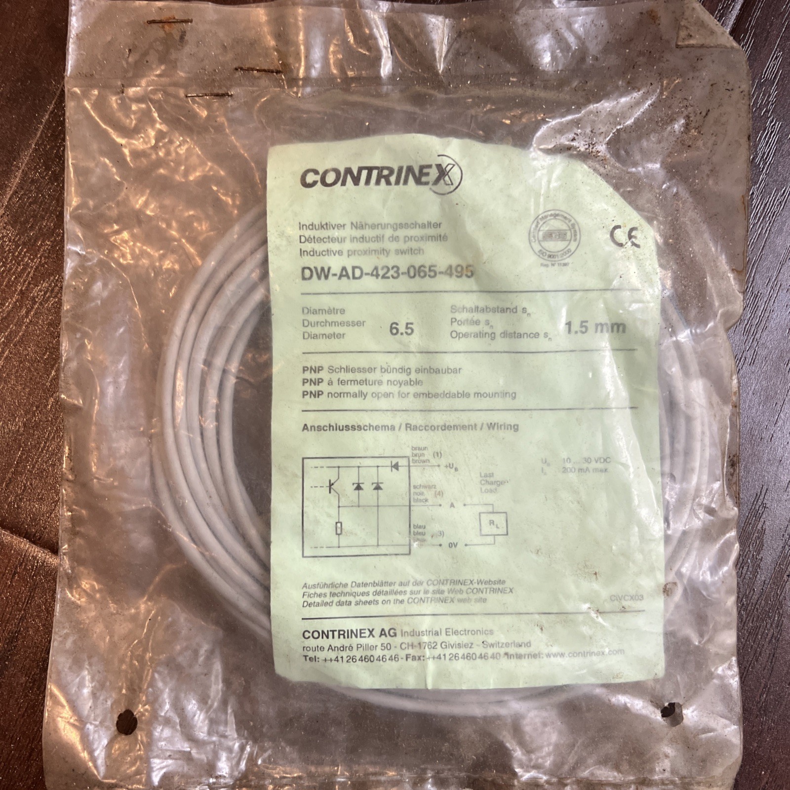 Contrinex DW-AD-423-065 Proximity Switch New In Sealed Package