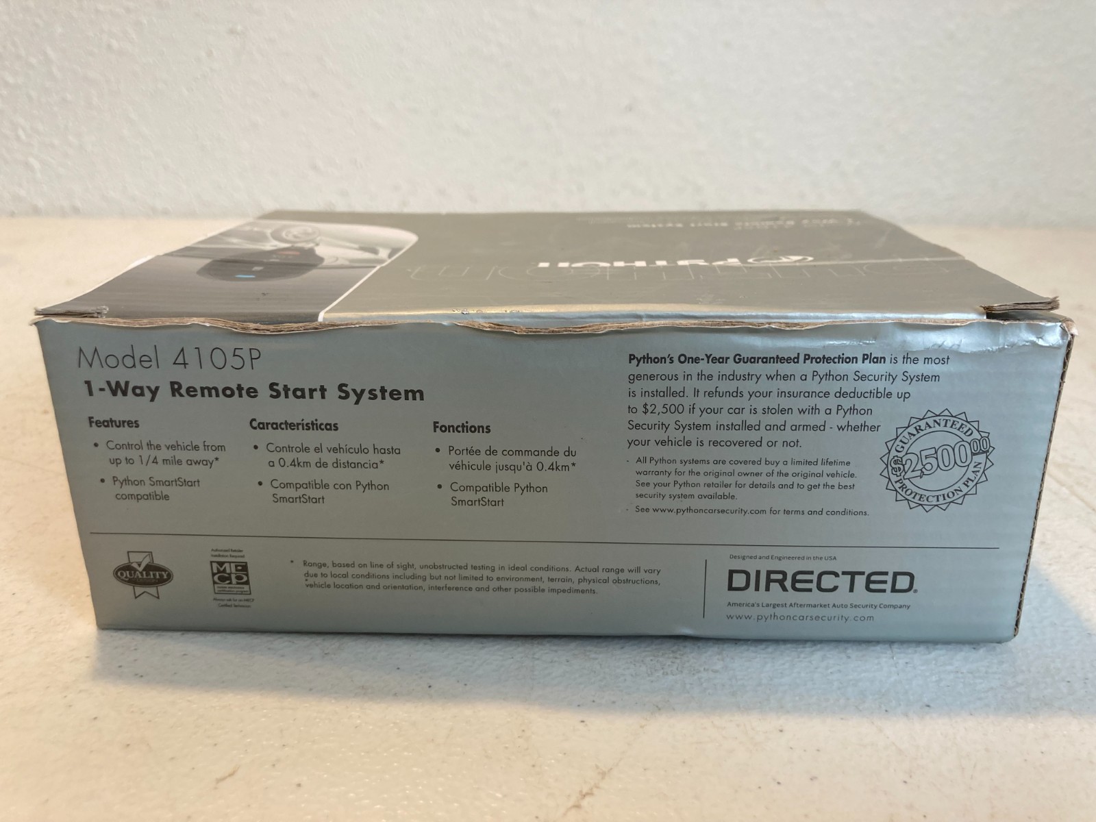 Python 4105P 1-Way Remote Start System Complete Kit DEI Directed