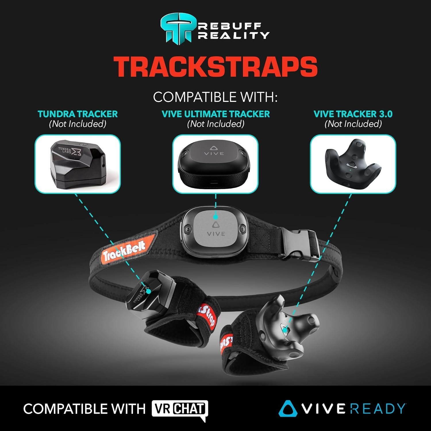 Trackstraps for Vive Tracker, VR Full Body Tracking Straps for HTC Vive Tracker