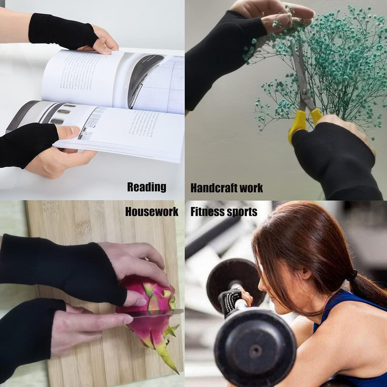 Wrist Thumb Support Compression Gloves (1 Pair), Breathable One Size