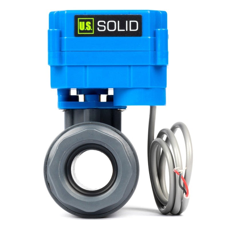 U.S. Solid 1" UPVC Motorized Ball Valve 85-265V AC 2 Wire Auto Return NO Full Po