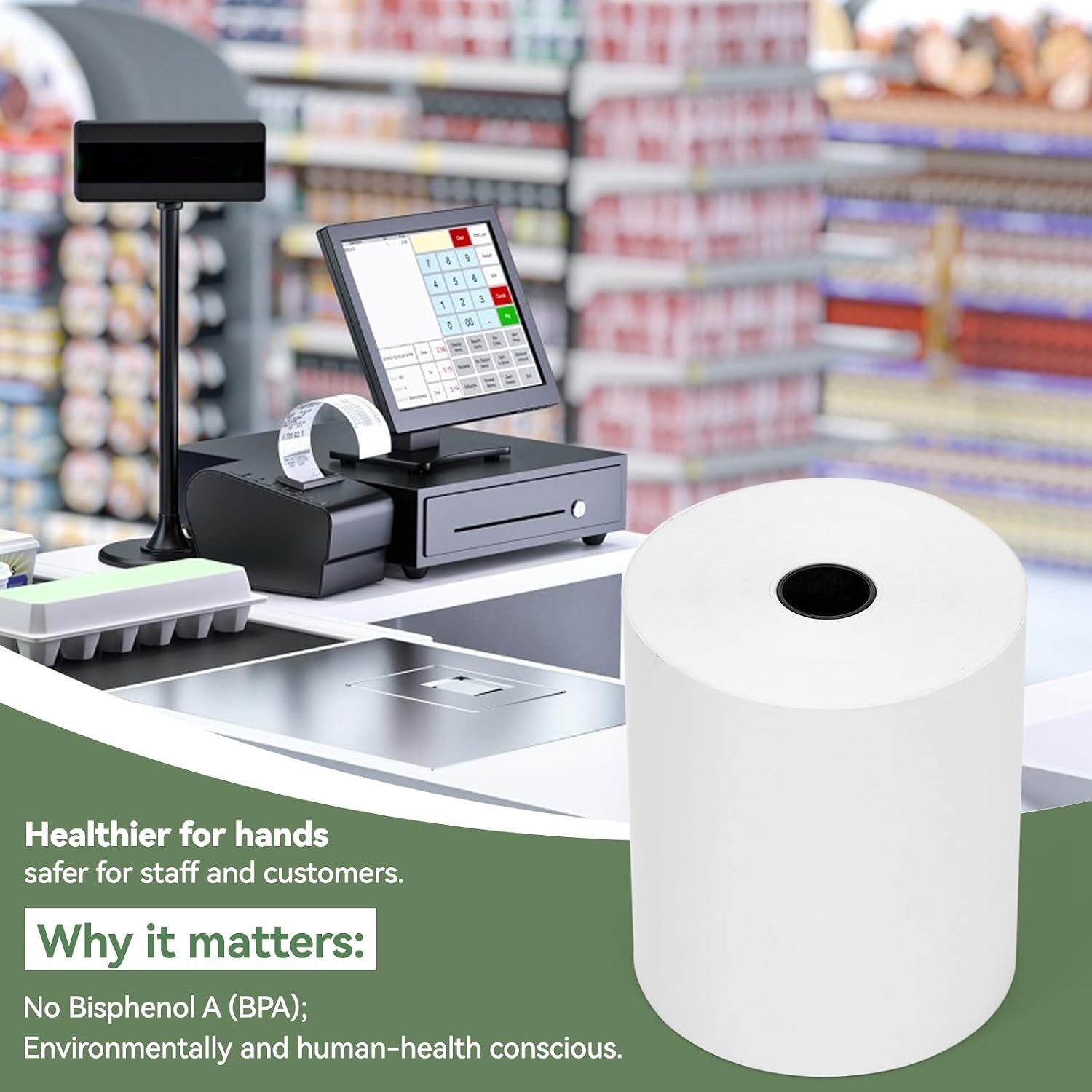 Smooth Finish Thermal Receipt Paper 3 1/8" x 230' - 32 Rolls for Easy Reload