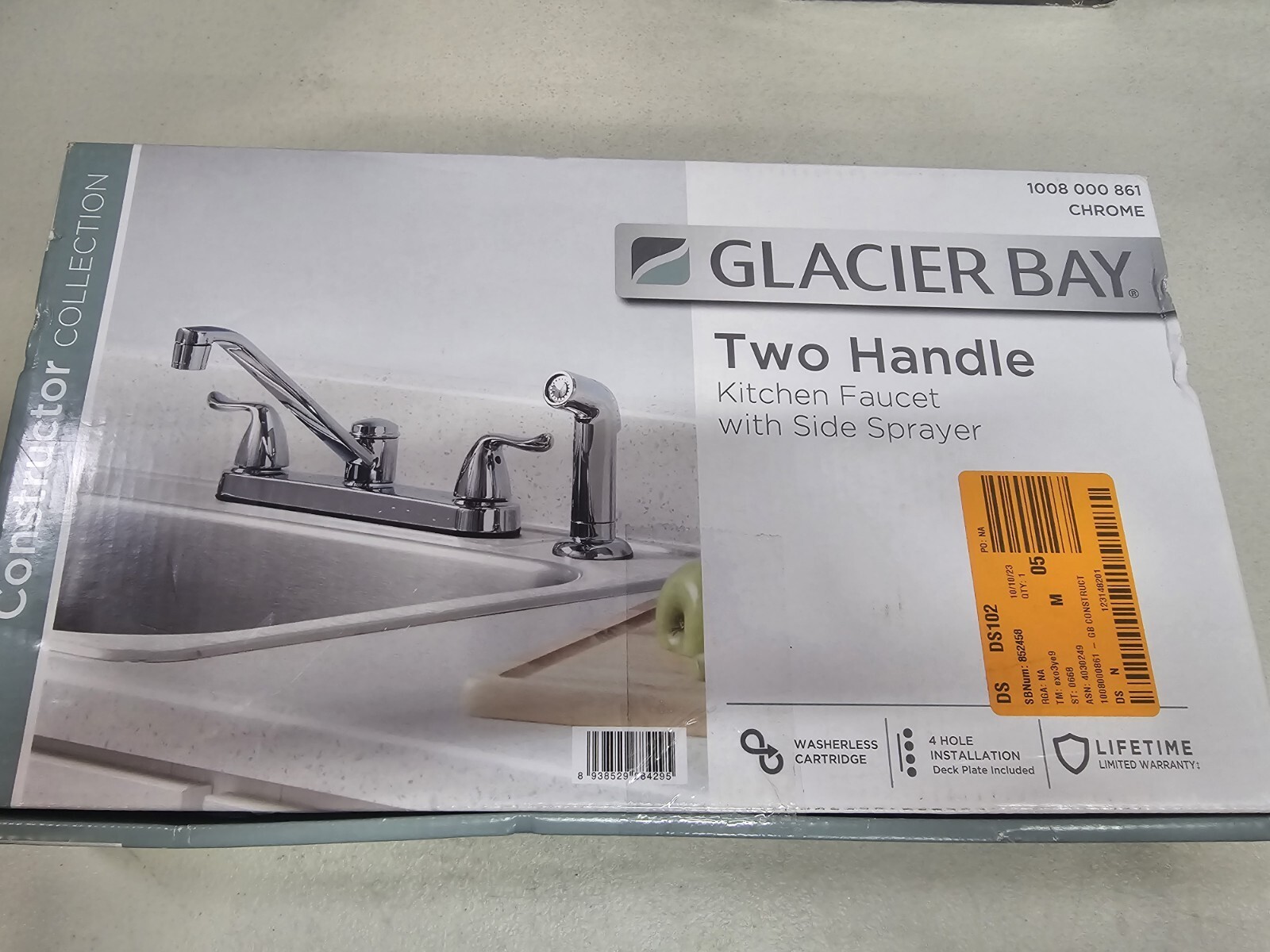Glacier Bay Constructor Kitchen Faucet with Side Sprayer Chrome HD670099-1B01