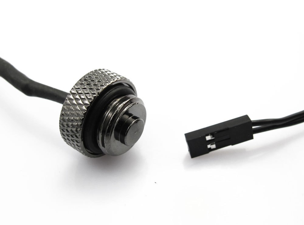 XSPC G1/4" Plug Fitting with 10K Temperature Sensor (Black Chrome)