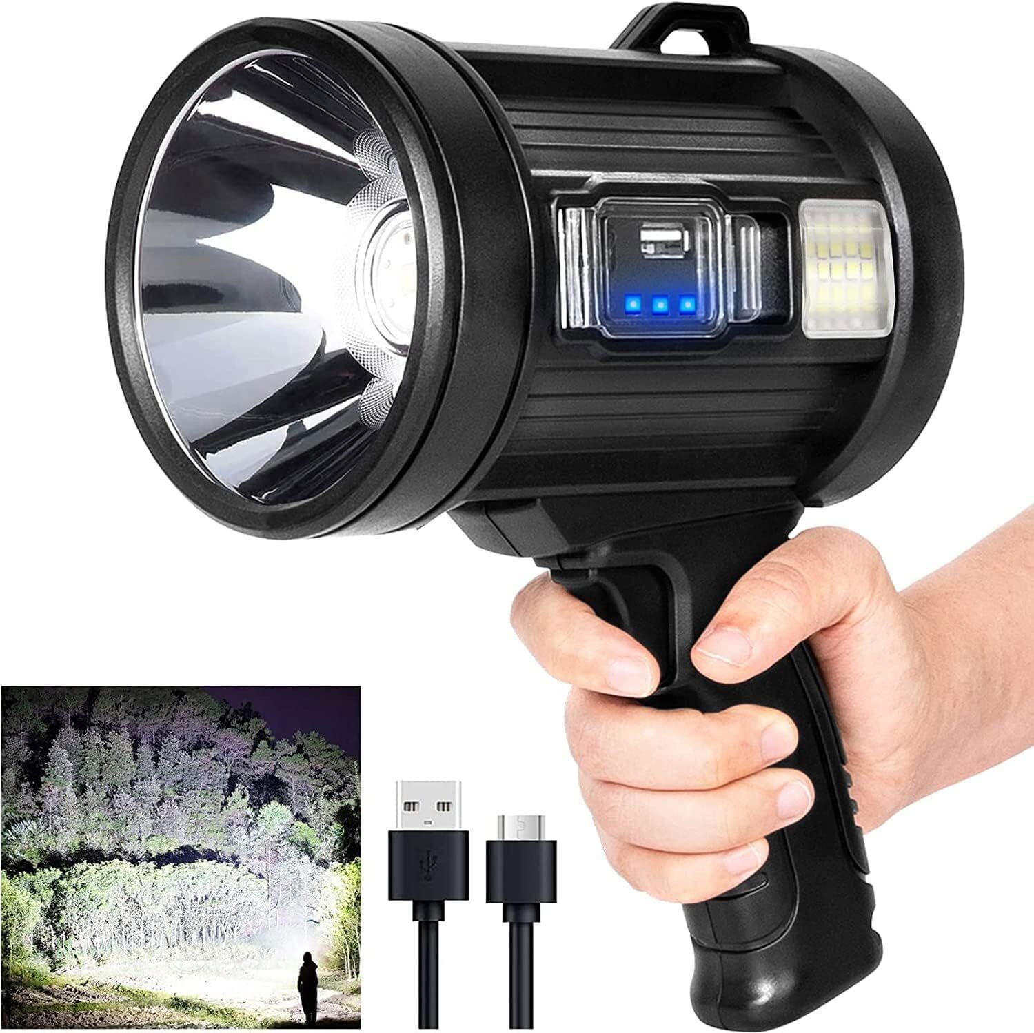 1000,000LM Rechargeable Spotlight Spot Lights Handheld Flashlight Lightweight US