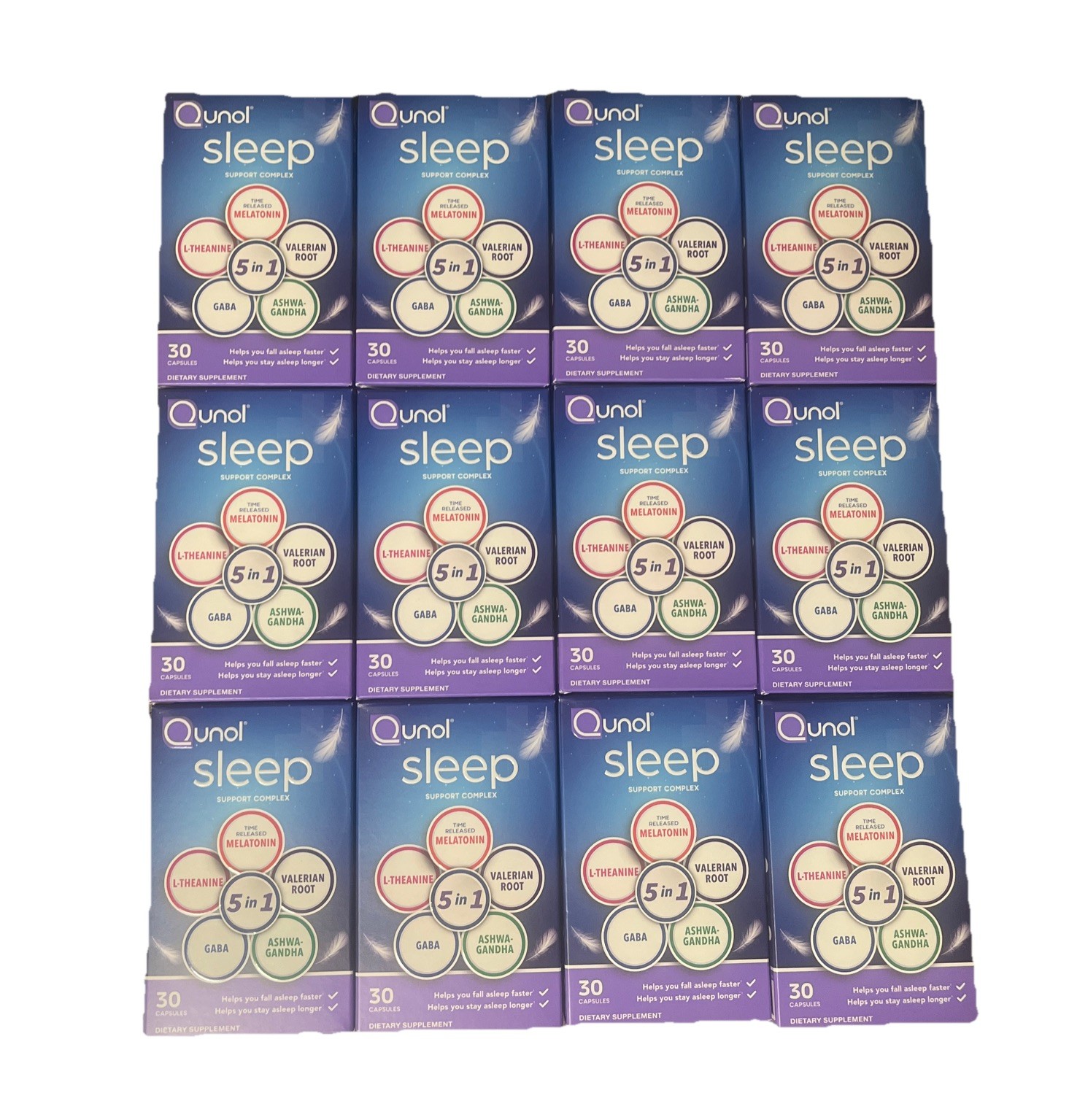 12x Qunol Sleep Support Complex 5:1 Time Release Melatonin 30ct exp 02/2027