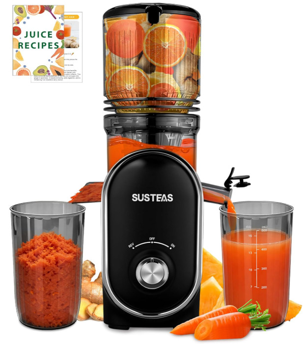 Extractor de Zumo Prensado en Frío 300W Boca 13,5 cm 1,5 L para Frutas Enteras