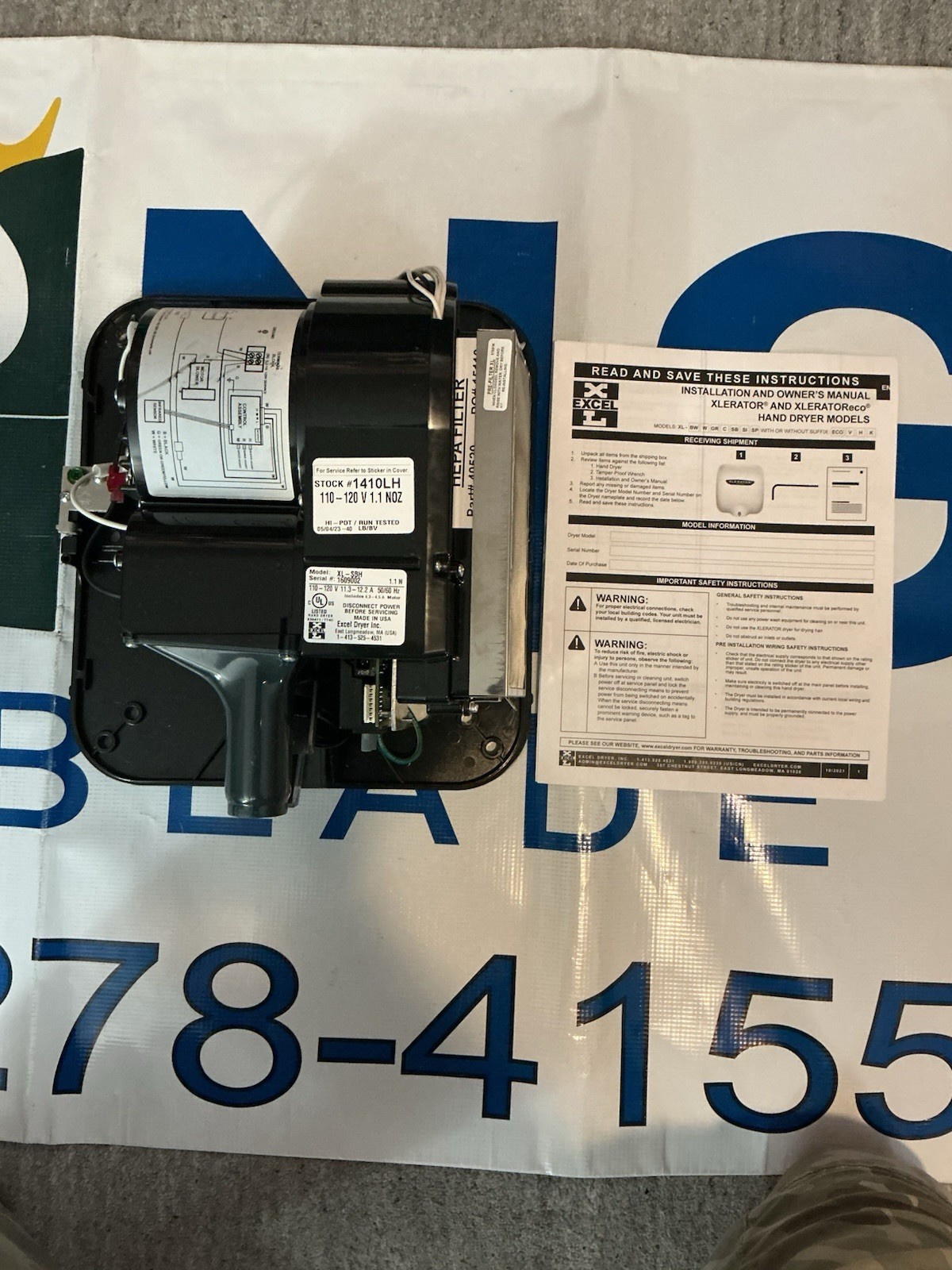 XLERATOR XL-SBVH 1.1N HV MOTOR ASSY 208-277v HAND DRYER EXCEL  XL-SB HEPA FILTER