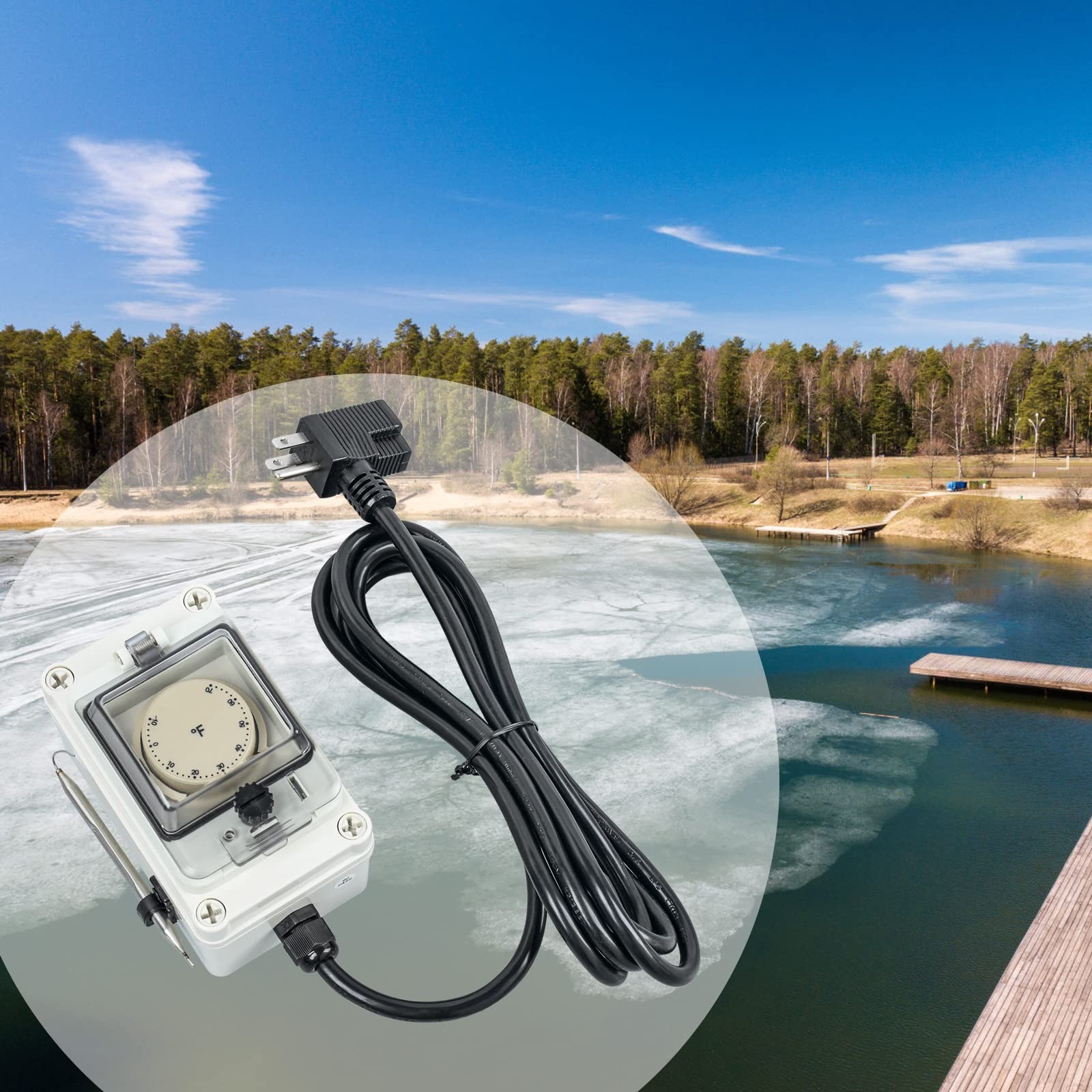 Briidea Mechanical De-Icer Controller Adjustable Thermostat Temperature Contr...