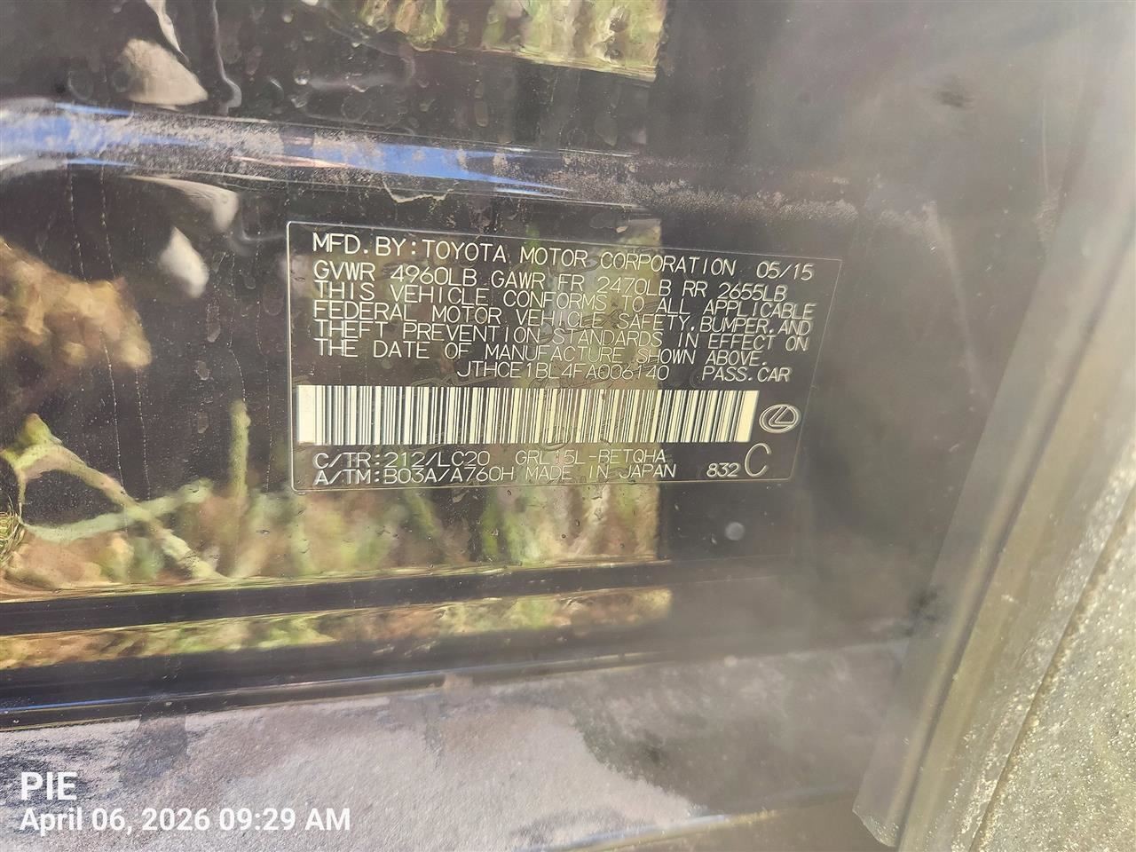 IGNITION SWITCH OEM 13-19 LEXUS GS350 1YR WRNTY