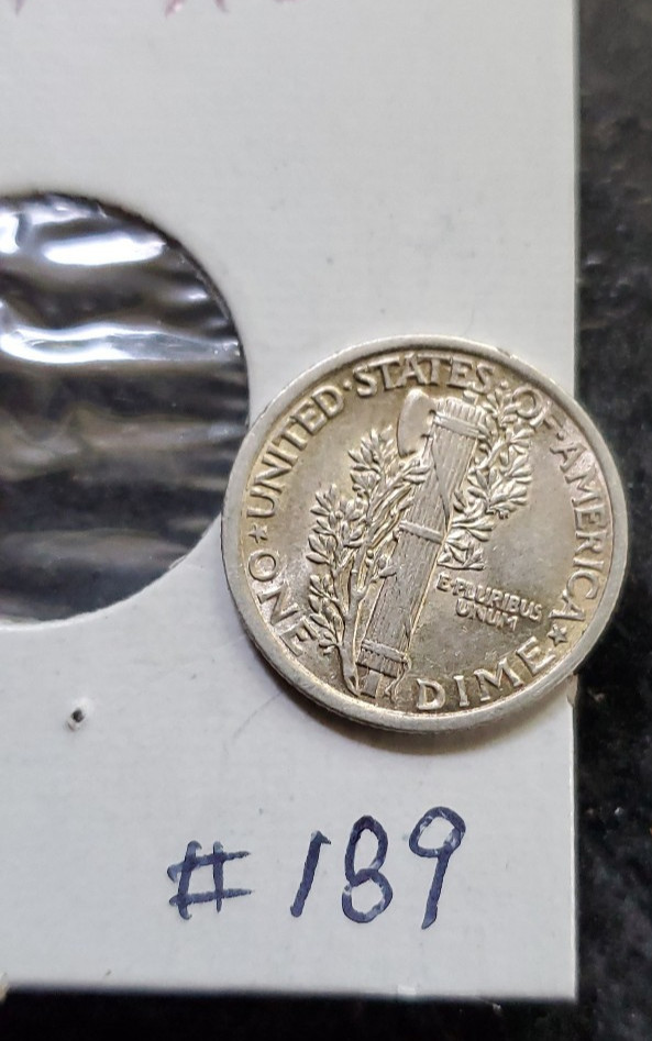 1923 Mercury Dime AU-Unc #189