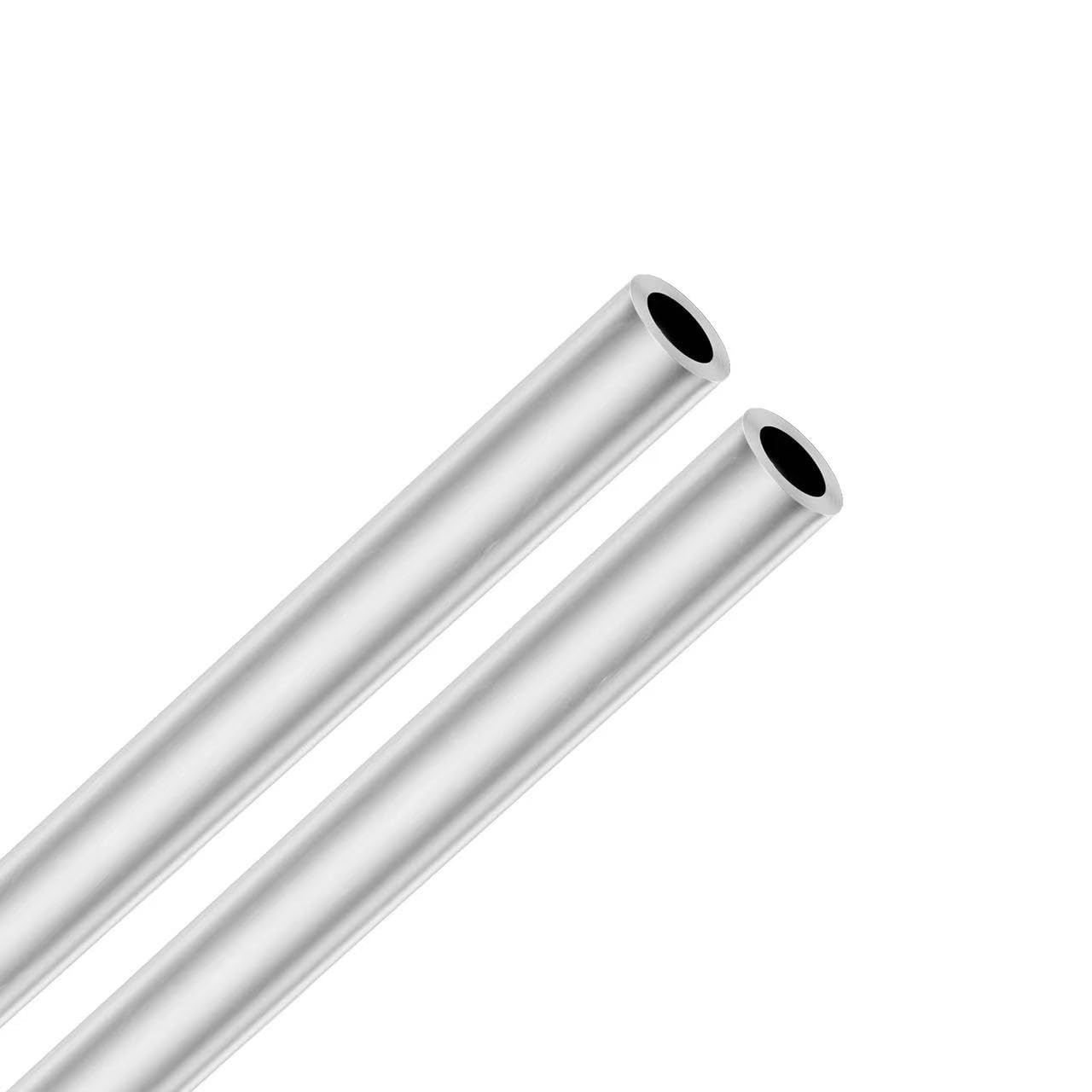 2PCS 6063 Aluminum Round Tube 15mm OD x 10mm ID 300mm Length Silver Seamless ...