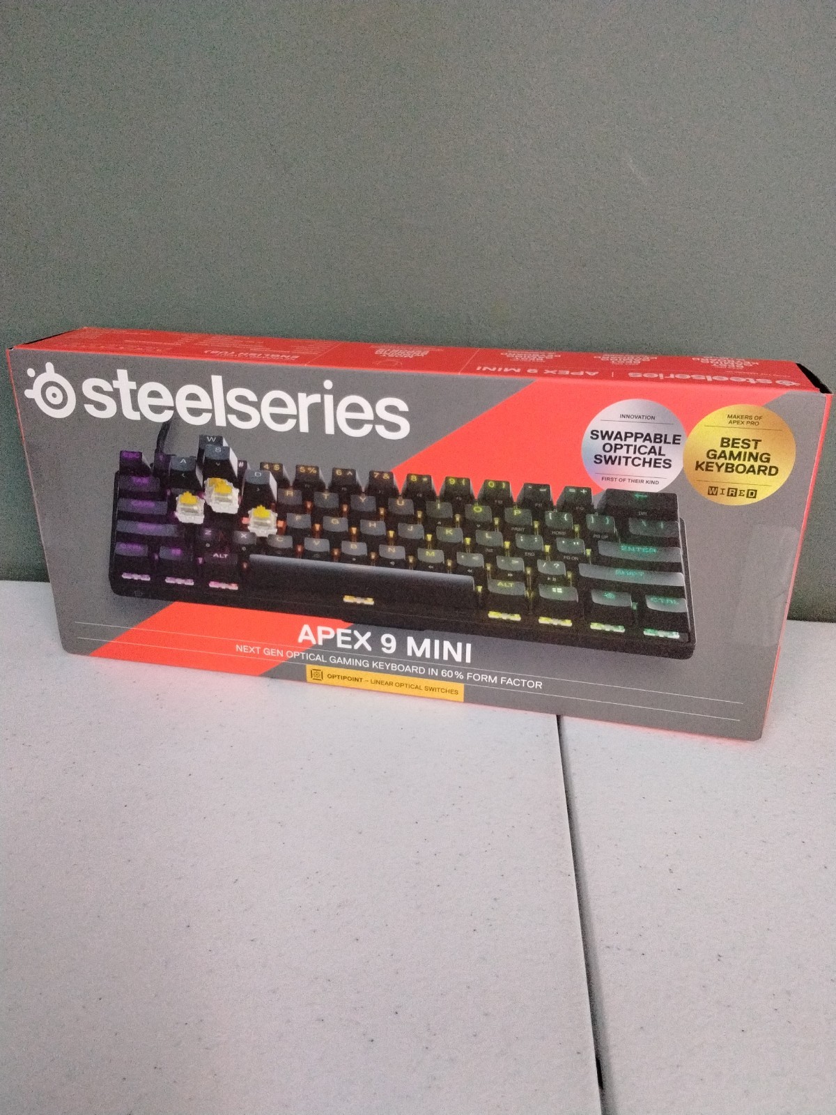 SteelSeries Apex 9 Mini  HotSwap Optical Mini Keyboard 60% Compact New & Sealed!