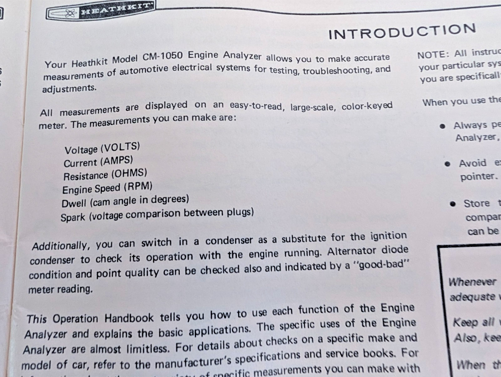Heathkit Engine Analyzer CM-1050