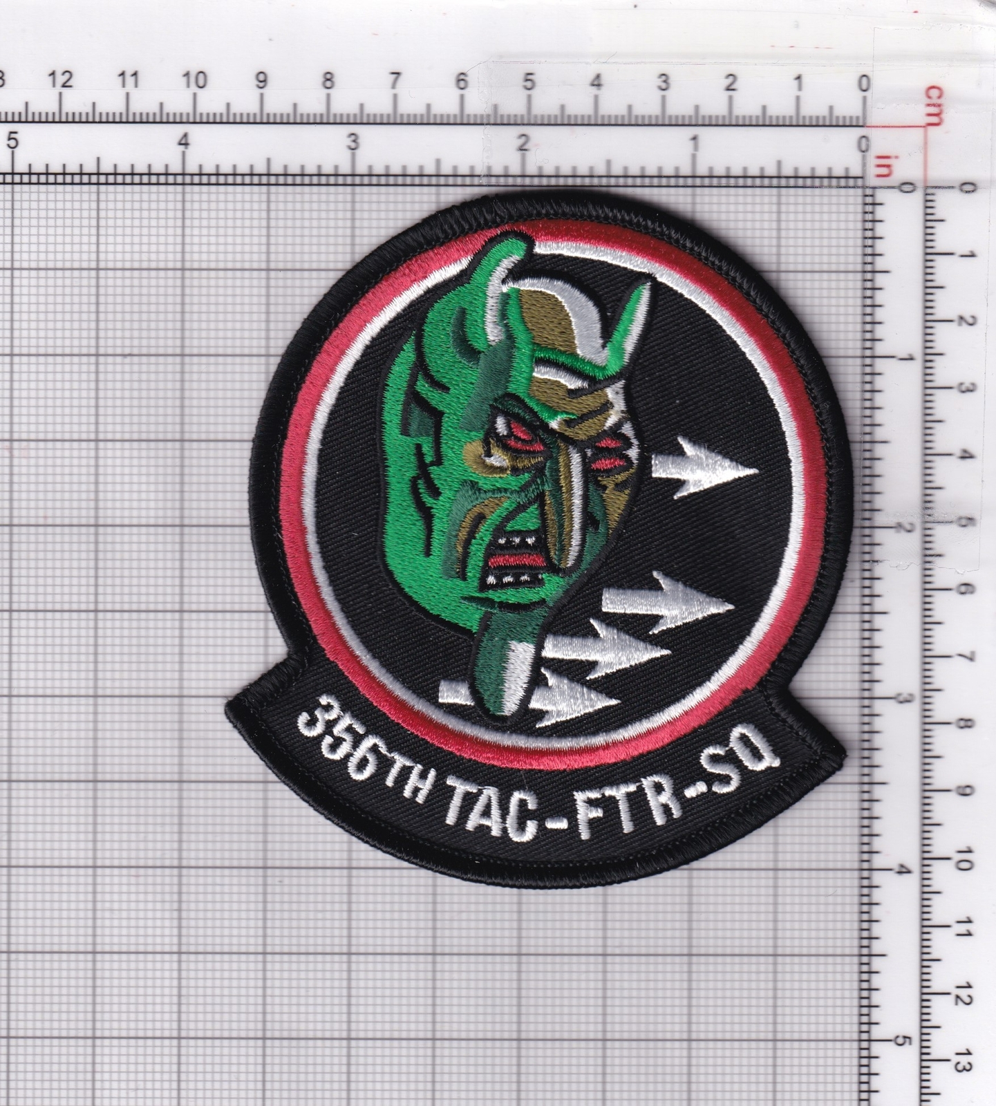 356th Tactical Fighter Squadron Green Demons, 4 inch Patch, Hook and Loop