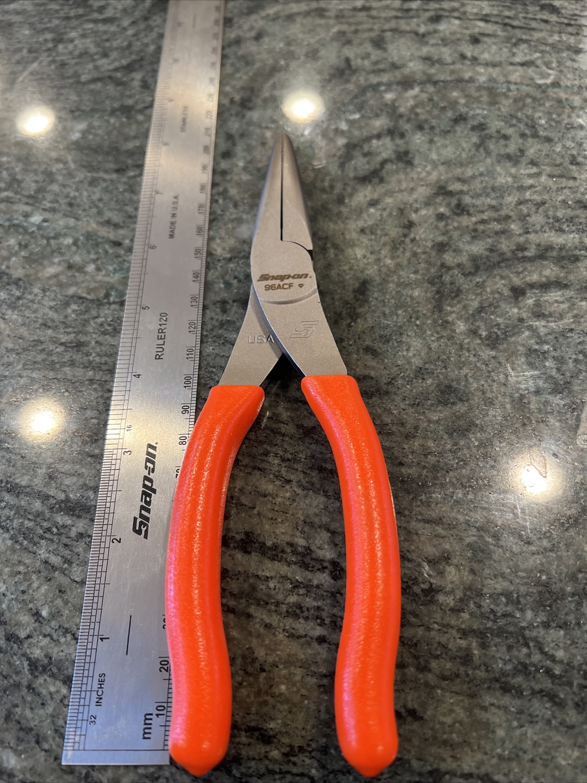 Snap-On 96acf 8" talon grip needle nose pliers orange new