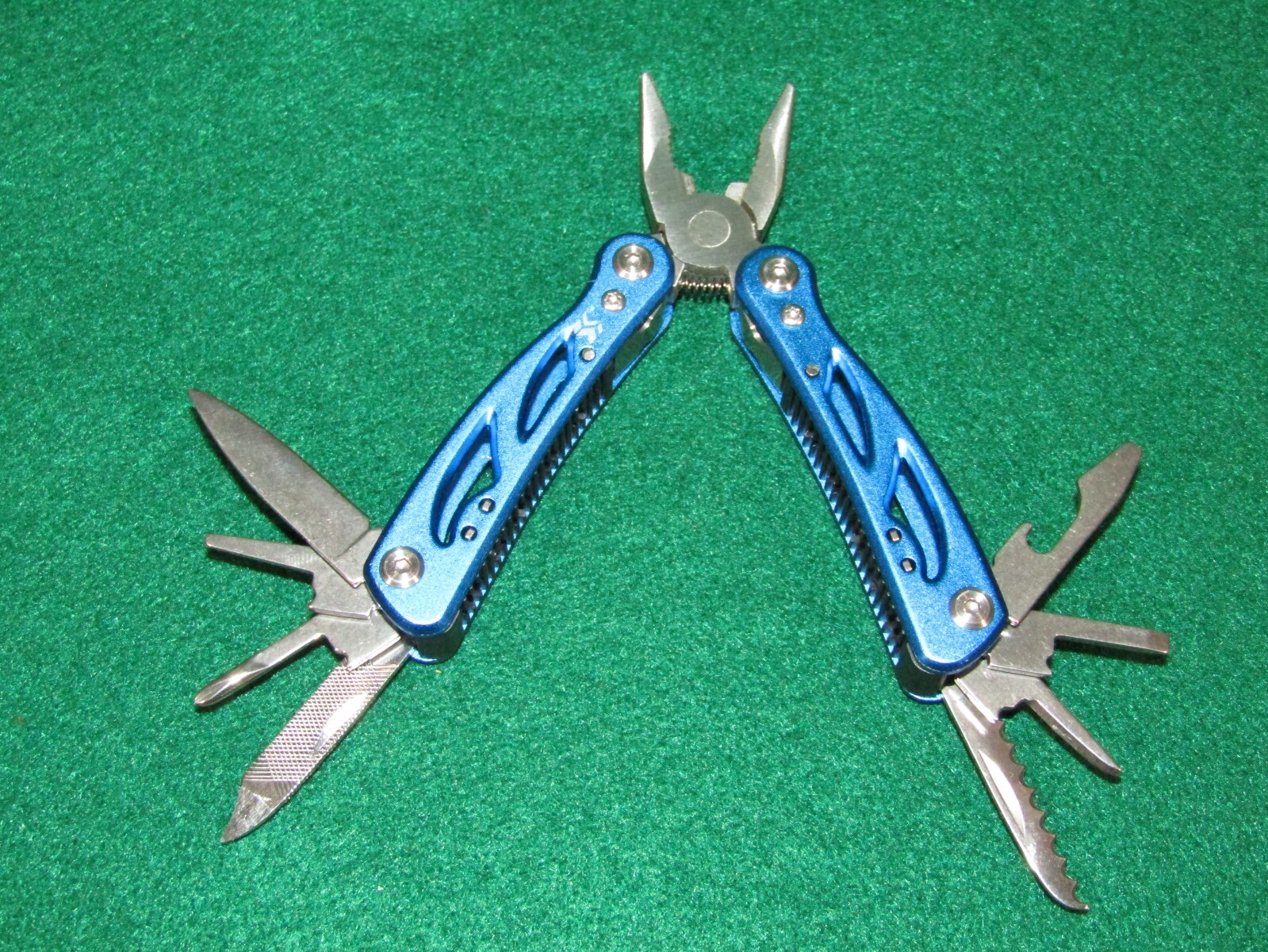 Compact 10 In 1 Micro Multi-tool Stainless Steel Extremely Useful w/Pouch-Blue