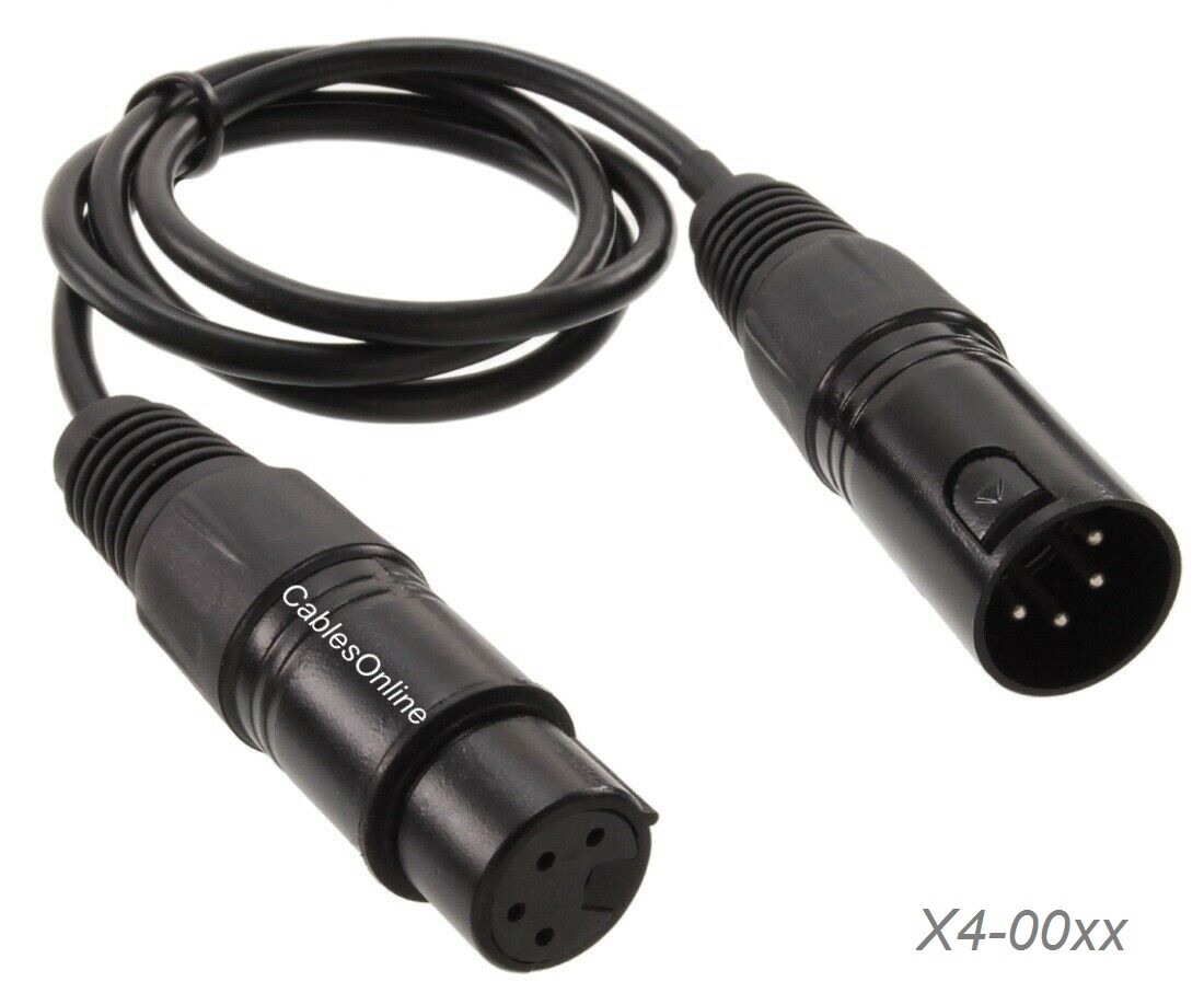 XLR 4-Pin Female to XLR 4-Pin Male Shielded Extension Patch Cable