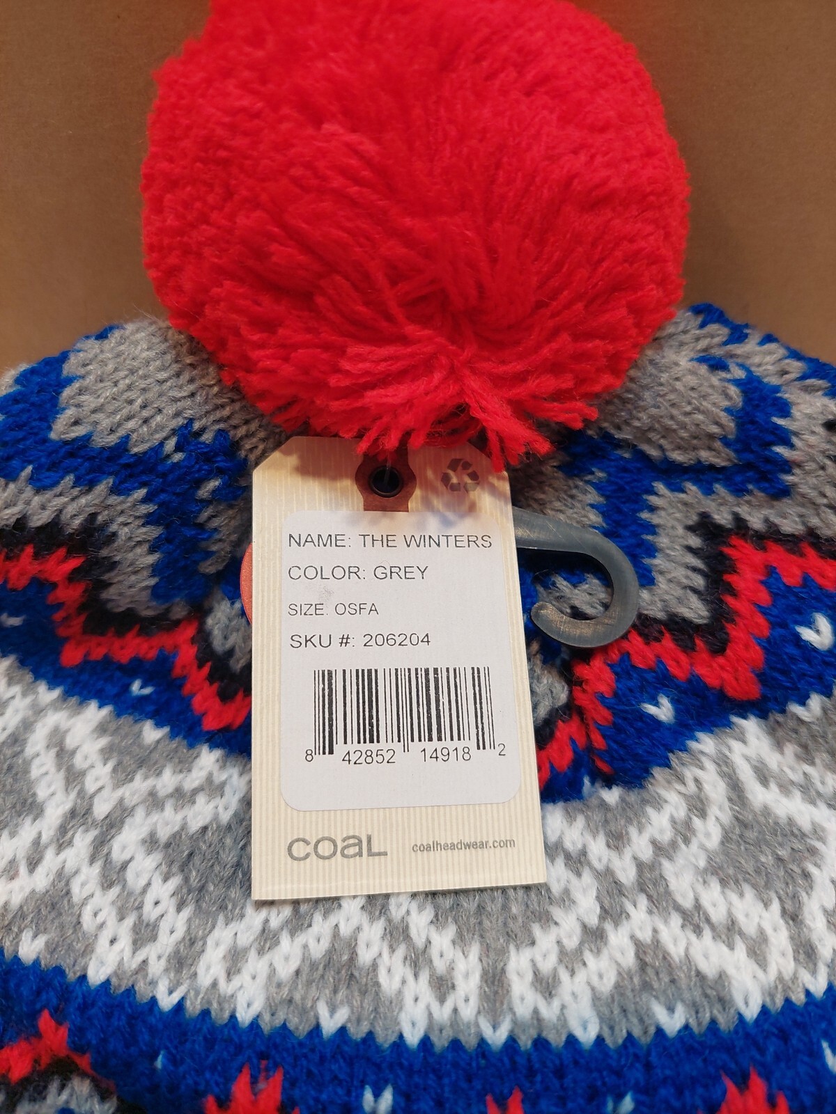 Coal Headwear - The Winters Grey Colour Adults Beanie Hat - Made in USA RRP $50