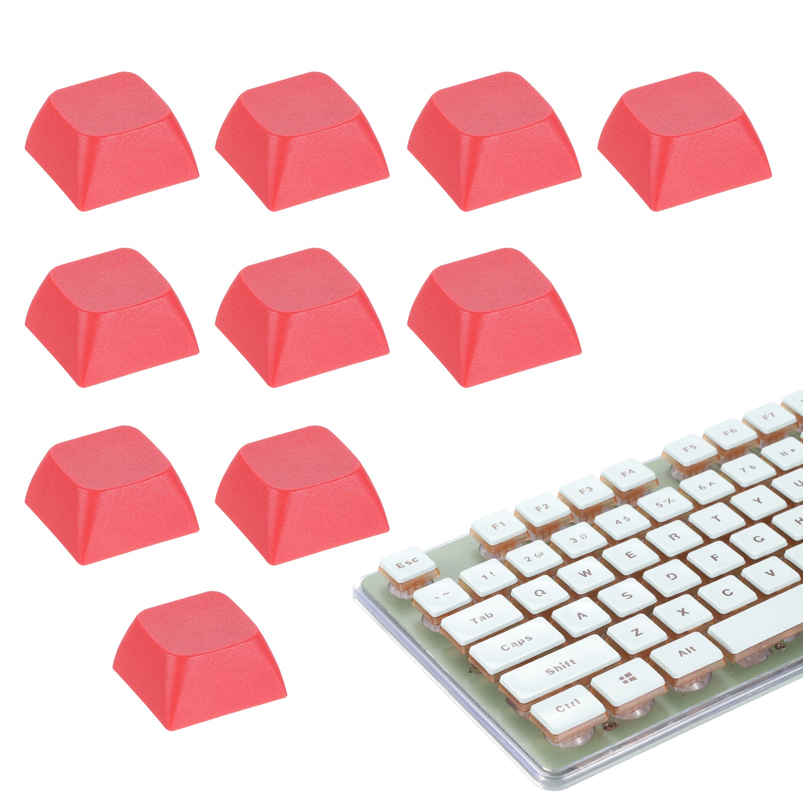 10Pcs XDA Profile Keycap Set PBT Mechanical Numeric Keypads, Red