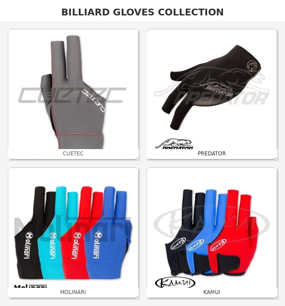 Billiards Accessory Bundle - (Cuetec, Predator, Kamui, Molinari)