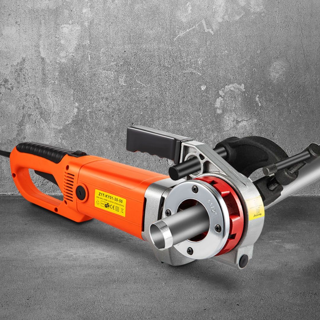 Portable 2300W Pipe Threader, 110V, 22 RPM, 6 Carbon Steel Dies