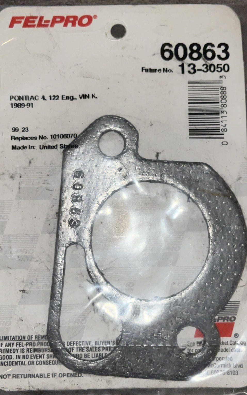 Felpro 60863 Water Outlet Gasket Fits 89-91 Pontiac 2.0 Free Shipping 10106070